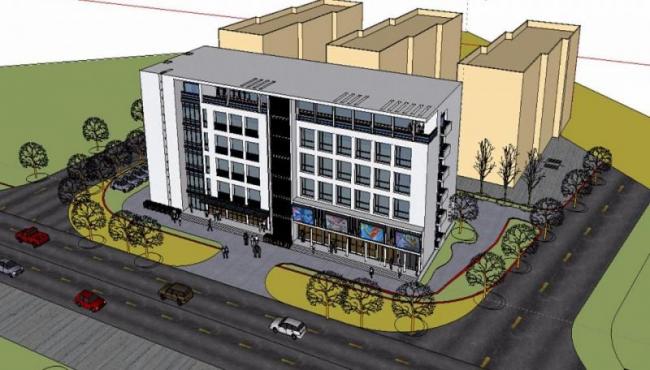 Modern Multi-Story Office Building Model in SketchUp
