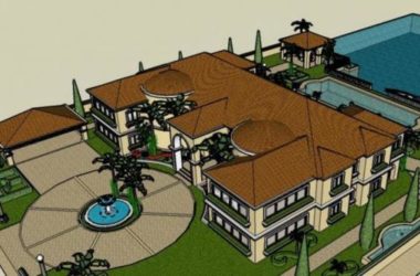Classical Garden Hotel Model in SketchUp-BIM WORLD