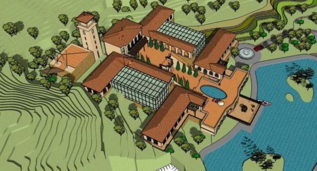 Classical Multi-Story Hotel Model in SketchUp