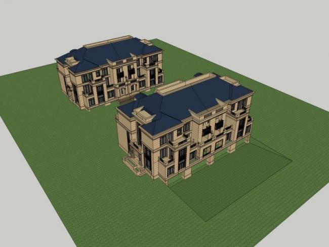 Classical Multi-Story Residential Model in SketchUp