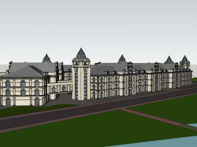 Classical Multi-Story Residential Model in SketchUp