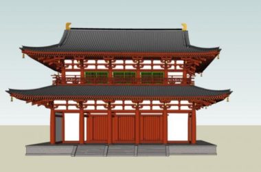 Ancient Chinese Multi-Story Architecture Model in SketchUp-BIM WORLD