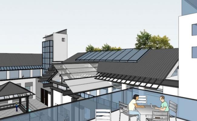 SketchUp Business Model: Multi-Story Huizhou-Style Club with Modern Chinese Design