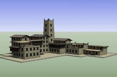 Modern Multi-Story Hotel Model in SketchUp-BIM WORLD