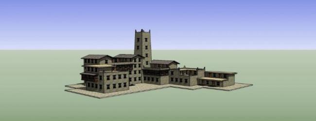 Modern Multi-Story Hotel Model in SketchUp