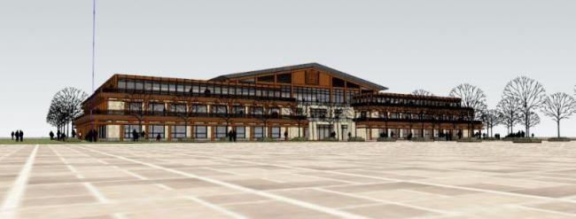 SketchUp Multi-Story Wooden Hotel Model with Traditional Chinese Design