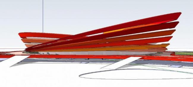 Modern Multi-Story Sports Stadium Model in SketchUp