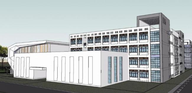 Modern Multi-Story Elementary School Campus Model in SketchUp