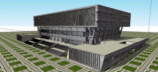 SketchUp Cultural Model: Modern Multi-Story Library Architecture