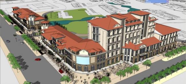 SketchUp Business Model: Multi-Story Classical Style Commercial Street Design