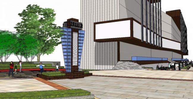 Modern Commercial Landscape Design in SketchUp