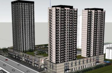 SketchUp Model of a Classic High-Rise Residential Building with Ground Floor Commercial Space-BIM WORLD