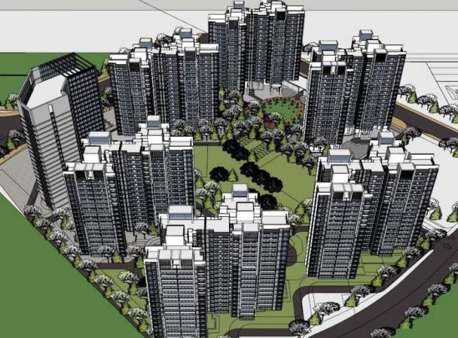 Modern High-Rise Residential Complex | SketchUp Architectural Model