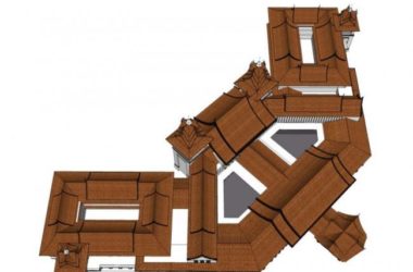 SketchUp Business Model: Multi-Story Southeast Asian Commercial Street with Multiple Sloping Roofs-BIM WORLD