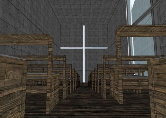 SketchUp Cultural Model: Modern Church of Light by Tadao Ando