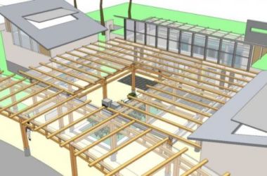 SketchUp Cultural Model: Modern Multi-Story Glass Corridor Courtyard Activity Center-BIM WORLD