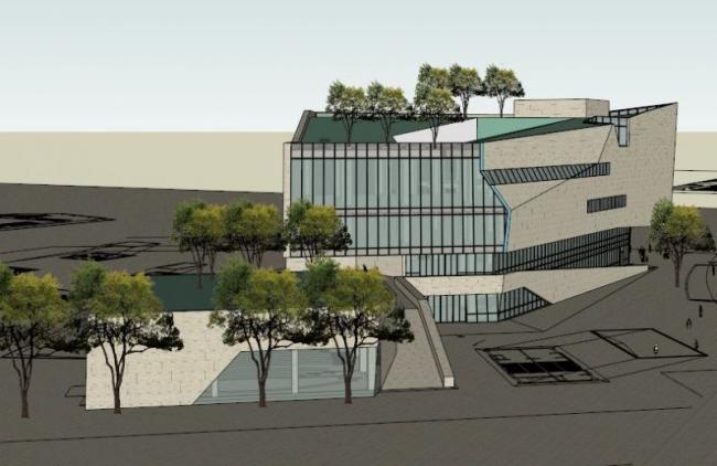 Modern Multi-Story Cultural Exhibition Hall Model in SketchUp