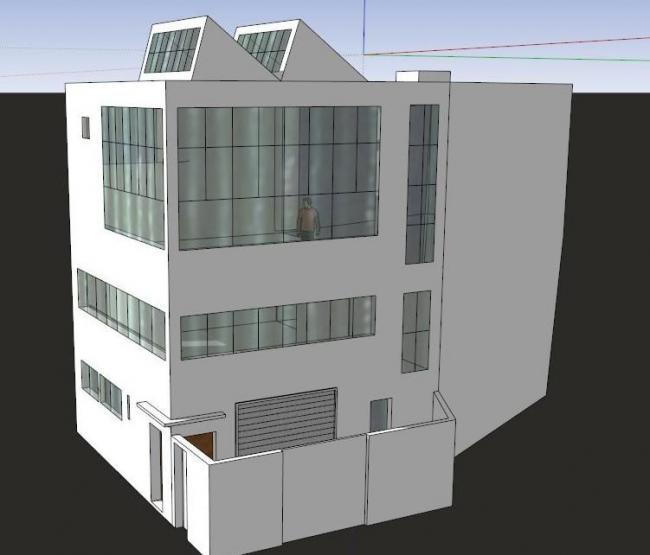 Modern Multi-Story Residential Model in SketchUp: Studio and Apartment Inspired by Le Corbusier