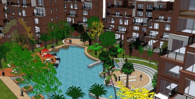 Modern Multi-Story Residential Building Model in SketchUp