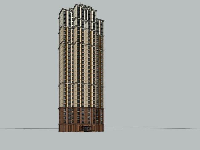 SketchUp Models of Residential Buildings: High-Rise and Classical Styles