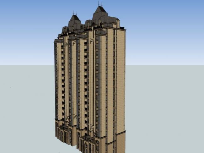 SketchUp Residential Models: Classical High-Rise Apartment Designs