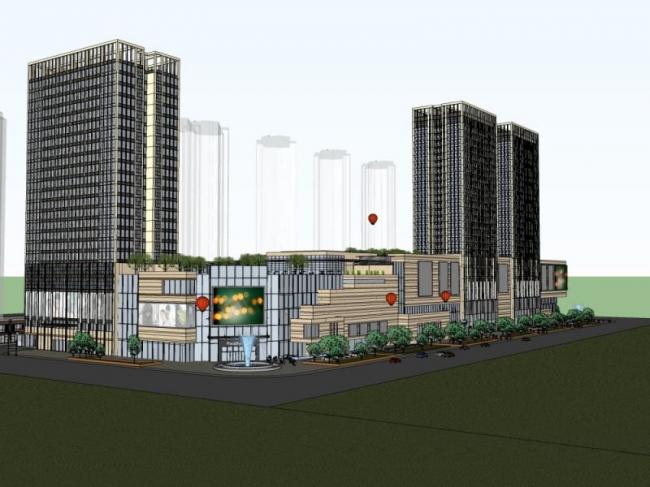 Modern Commercial Complex Design in SketchUp