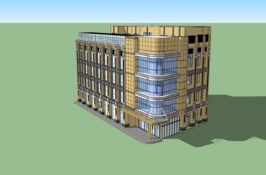 Modern Multi-Story Office Building Model in SketchUp-BIM WORLD