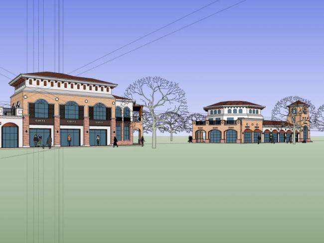 SketchUp Business Model: Multi-Story Classical Style Clubhouse Design