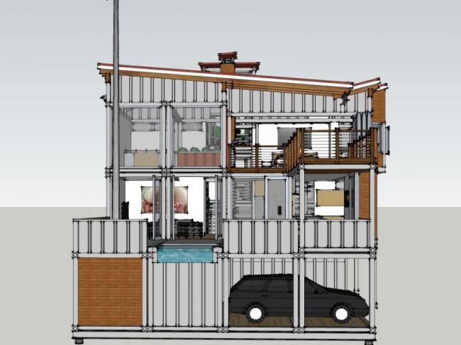 Modern Single-Family Residence Model in SketchUp