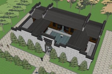 SketchUp Residential Design: Chinese-Style Courtyard Model-BIM WORLD