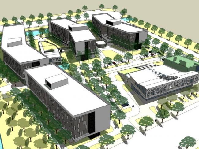 Modern Multi-Story Residential Dormitory Model in SketchUp