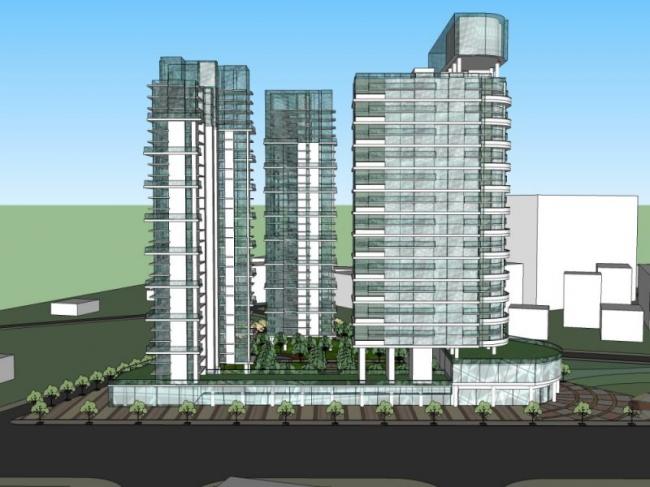 SketchUp Complex Model: Modern High-Rise Design