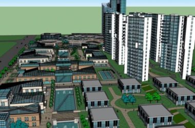 SketchUp Complex Model: Multi-Story Modern High-Rise Hybrid Building-BIM WORLD