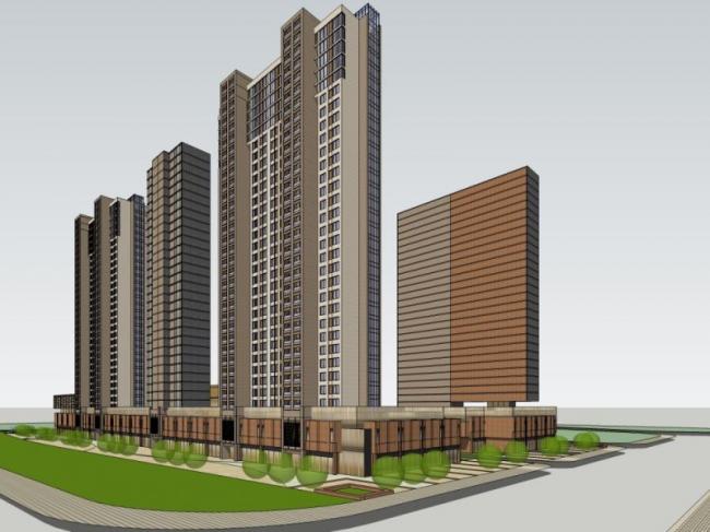 Super High-Rise Complex in Modern Style | Detailed SketchUp Model