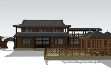 Chinese-Style Hotel Model in SketchUp-BIM WORLD