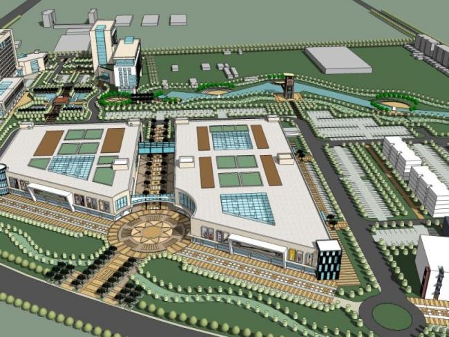 SketchUp Complex Model: Modern Multi-Story Urban Architecture