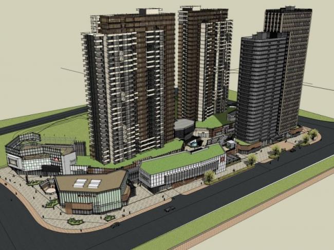 SketchUp Complex Model: Modern Super High-Rise Commercial Building