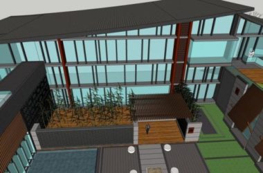 SketchUp Multi-Story Hotel Model Featuring Traditional Chinese Design-BIM WORLD