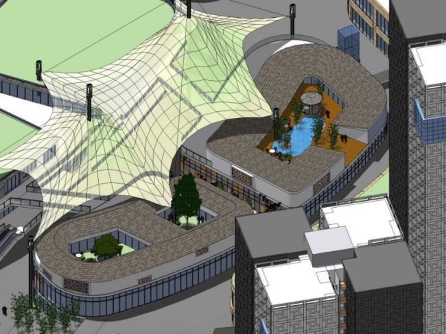 SketchUp Complex Model: Multi-Story Modern Commercial and Residential Building