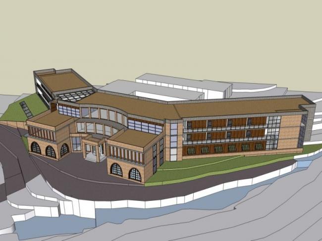 Modern Multi-Story Hotel Model in SketchUp