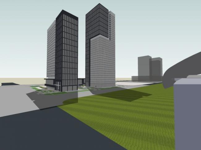SketchUp Model of a Modern Super High-Rise Office Building