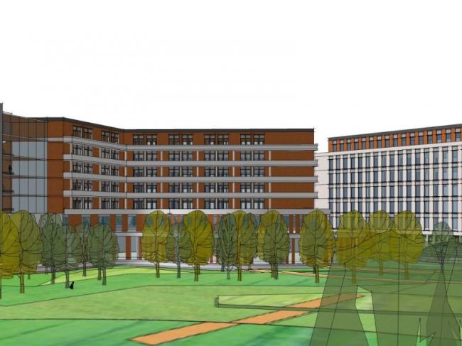 Modern Multi-Story Hotel Model in SketchUp