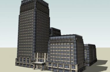 Modern Multi-Story Office Building Model in SketchUp-BIM WORLD