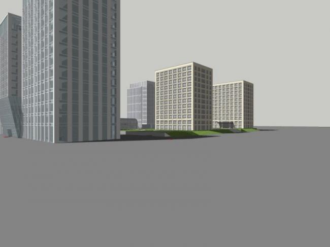 Modern High-Rise Office Building Model in SketchUp