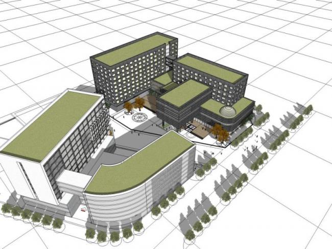 Modern Multi-Story Hotel Model in SketchUp