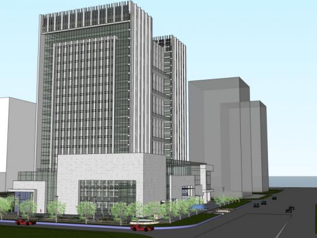 Modern High-Rise Office Model in SketchUp