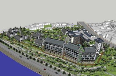SketchUp Multi-Story Mountain Hotel Model with Chinese Architectural Style-BIM WORLD