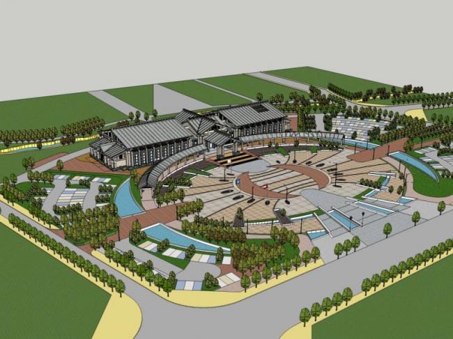 SketchUp Hotel Model: Modern Chinese-Style Hot Spring Resort