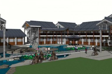 SketchUp Multi-Story Hotel Model Featuring Traditional Chinese Design-BIM WORLD