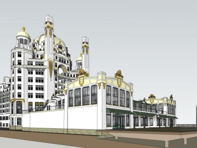 Classical Multi-Story Hotel Model in SketchUp